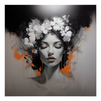 A Beautiful Woman With Closed Eyes Poster