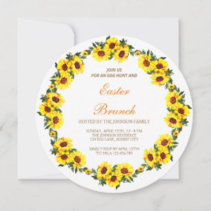 A beautiful  wreath of sunflowers, Ester branch In Invitation