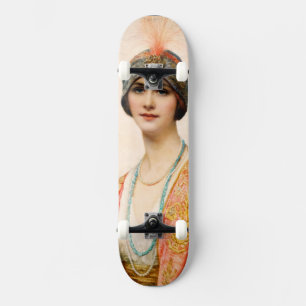 A Beauty In Eastern Costume by William Wontner Skateboard