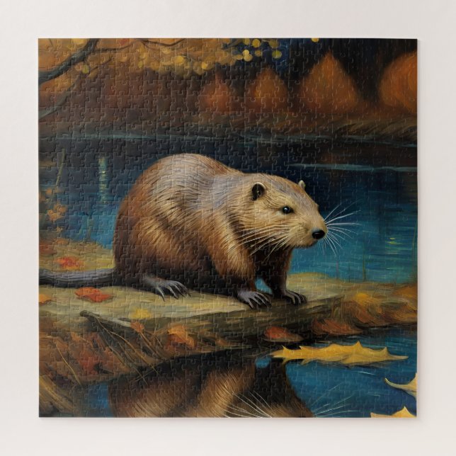 A Beaver by Van Gogh Jigsaw Puzzle (Vertical)