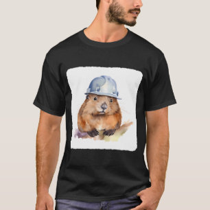 A Beaver Wearing A Hard Animal Engineer Headwear T-Shirt