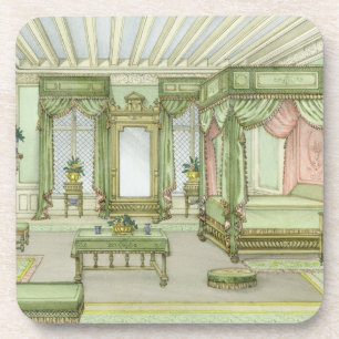 A Bedroom interior in Henri II style (colour litho Coaster