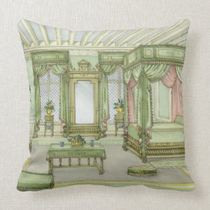 A Bedroom interior in Henri II style (colour litho Cushion