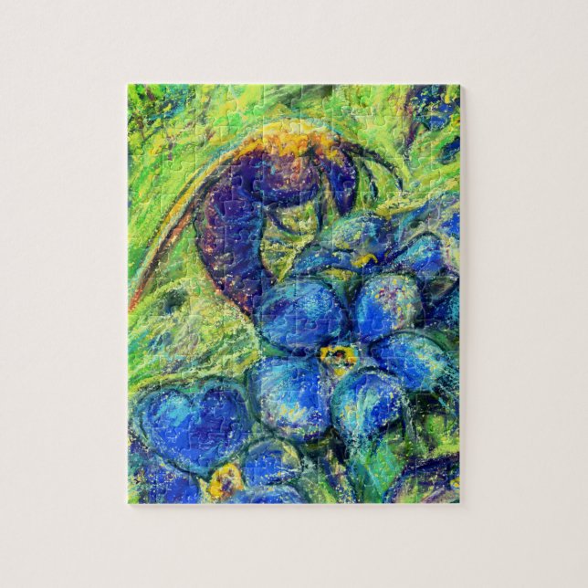 A Bee & Forget-me-not Flowers Jigsaw Puzzle (Vertical)