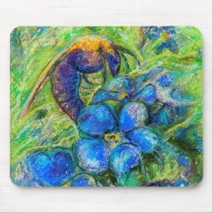 A Bee & Forget-me-not Flowers Mouse Pad