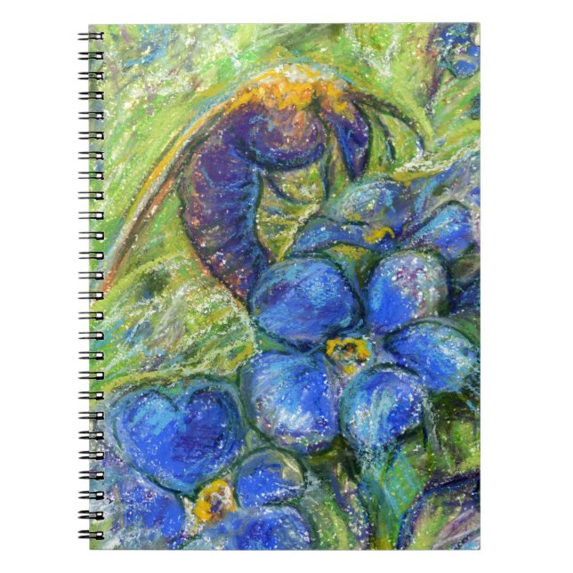 A Bee & Forget-me-not Flowers Notebook (Front)