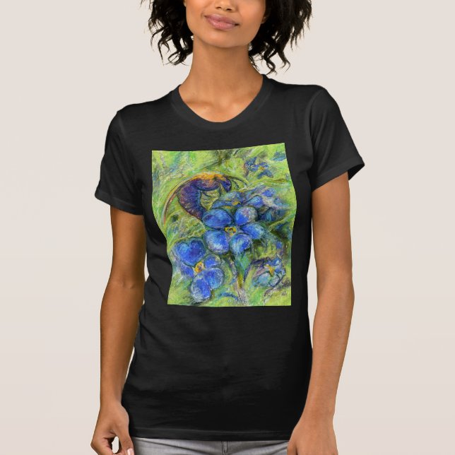 A Bee & Forget-me-not Flowers T-Shirt (Front)