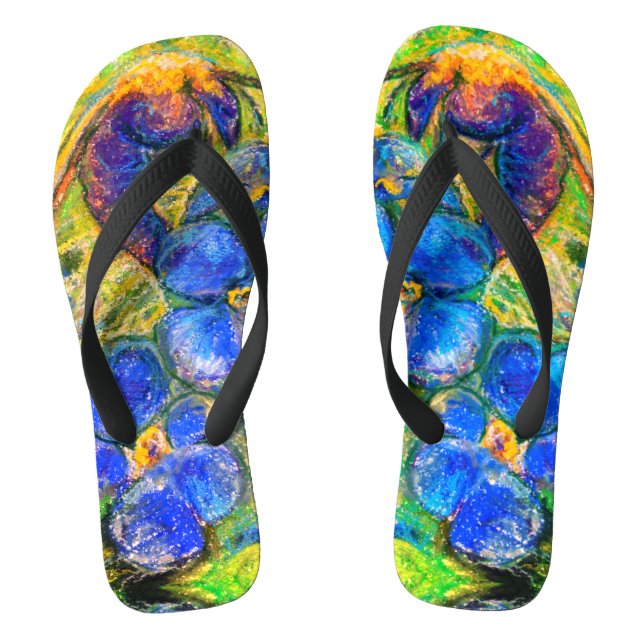 A Bee & Forget-me-not Flowers Thongs (Footbed)