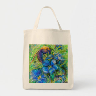 A Bee & Forget-me-not Flowers Tote Bag