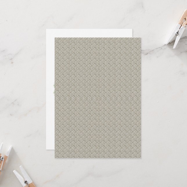a beige background with a pattern of small squares invitation (Front/Back In Situ)
