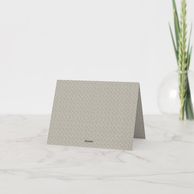 a beige background with a pattern of small squares thank you card (Back)