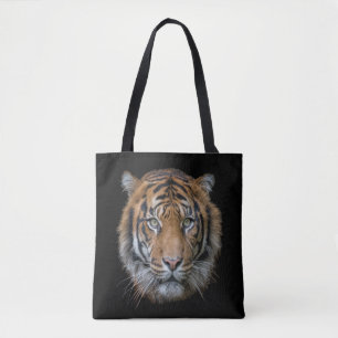 A Bengal Tiger cat wildlife face Tote Bag