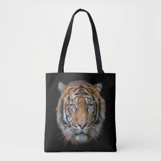 A Bengal Tiger cat wildlife face Tote Bag (Front)