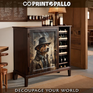 A Bernese Mountain dog as a detective in Paris Tissue Paper