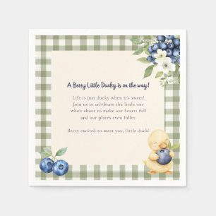 A Berry Little Ducky Baby Shower / green gingham Napkin