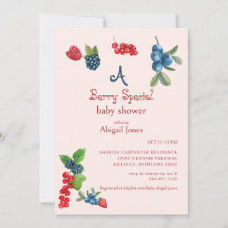 A Berry Special Blush  Baby Shower  Invitation