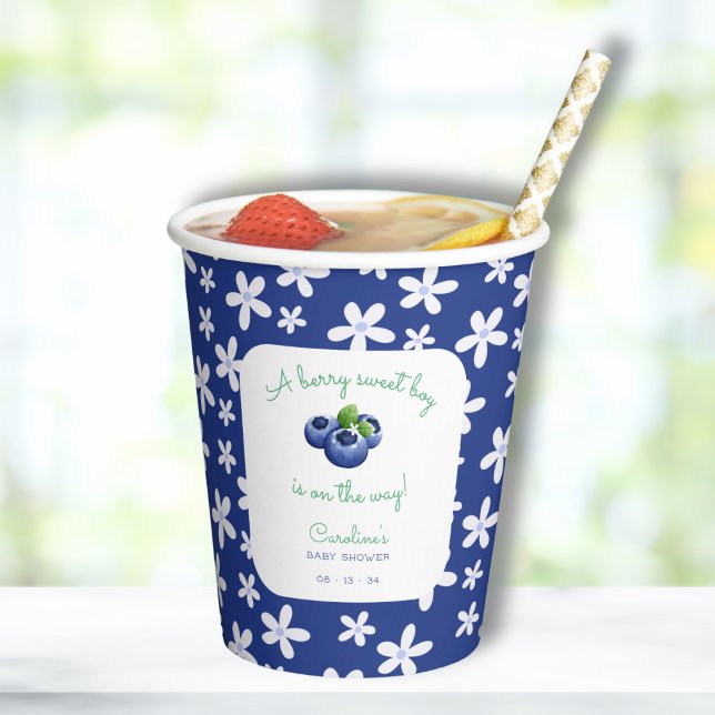A Berry Sweet Baby Boy Shower Blueberry  Paper Cups (Creator Uploaded)