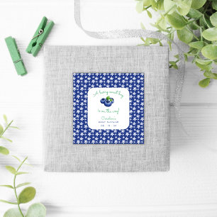 A Berry Sweet Baby Boy Shower Blueberry Square Sticker