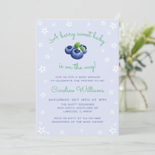 A Berry Sweet Baby is on the Way Blueberry Boy Invitation