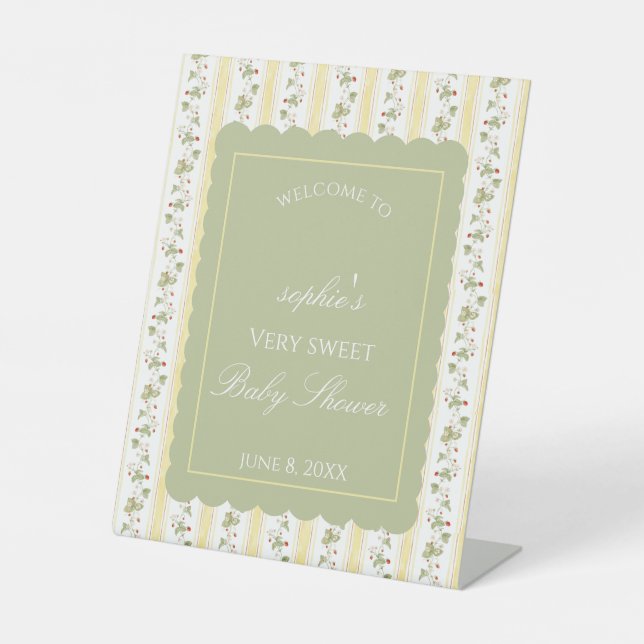 A berry sweet baby is on the way Welcome  Pedestal Sign (Front)