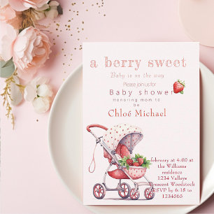 a berry sweet baby shower invitation
