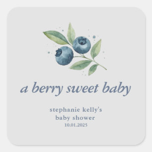 A Berry Sweet Baby Shower Square Sticker