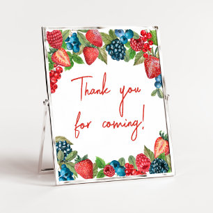 A Berry Sweet Baby Shower Thank you for Coming Poster
