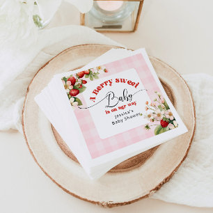 A Berry sweet baby Strawberry baby shower Napkin