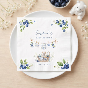 A Berry Sweet Blueberry Cute Baby Custom Napkin