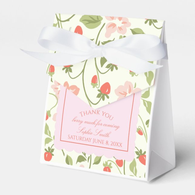A berry sweet girl is on the way Baby Shower Favour Box (Front Side)