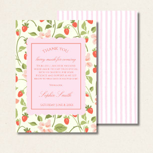 A berry sweet girl is on the way Baby Shower Thank You Card