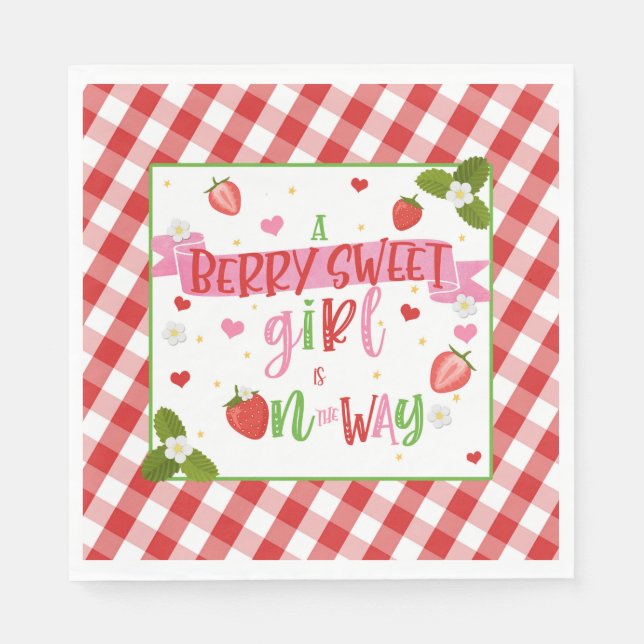 A Berry Sweet Girl is on the Way  Napkin (Front)
