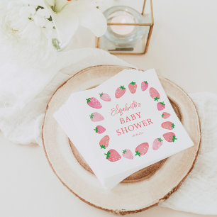 A Berry Sweet Strawberry Baby Shower Napkin