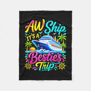 A besties trip cruise matching travel crew women fleece blanket