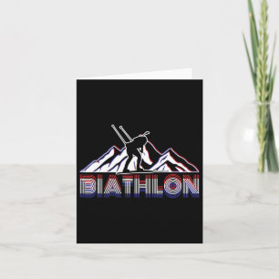 A Biathlete With Rifle And Cross-country Skis Moti Card
