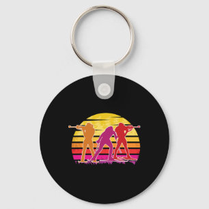A Biathlete With Rifle And Cross-country Skis Moti Key Ring
