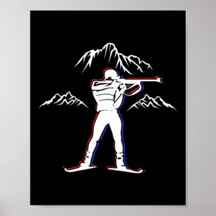 A Biathlete With Rifle And Cross-country Skis Moti Poster