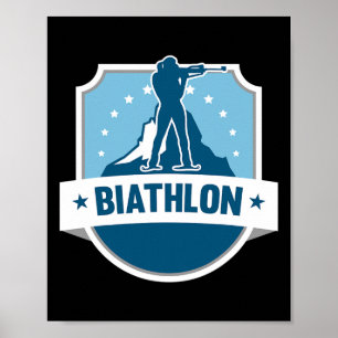 A Biathlete With Rifle And Cross-country Skis Moti Poster