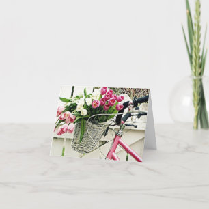 A BICYCLE-FLOWERS-AND LOVE AT "EASTER" HOLIDAY CARD