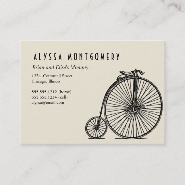 a bicycle made for two:  art deco mummy card (Front)