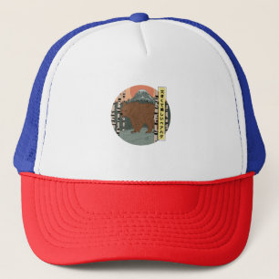 A big beautiful bear hug trucker hat