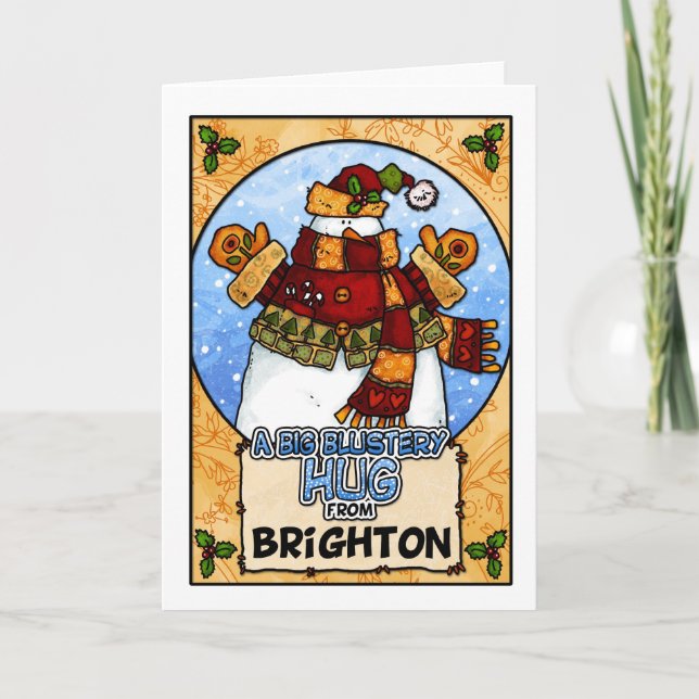 A Big Blustery Hug from Brighton Holiday Card (Front)