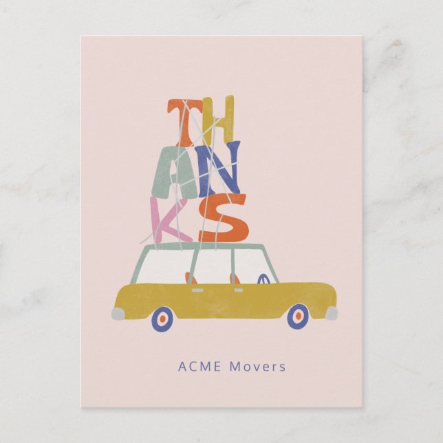 A big carload of Thanks Thank You Postcard (Front)