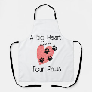 A Big Heart walks on Four Paws - Cute Pet Lover Apron