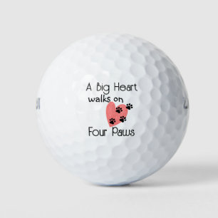 A Big Heart walks on Four Paws - Cute Pet Lover Golf Balls
