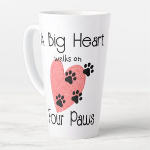 A Big Heart walks on Four Paws - Cute Pet Lover Latte Mug