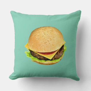 A Big Juicy Cheeseburger Photo Cushion