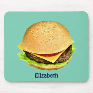 A Big Juicy Cheeseburger Photo Personalised Mouse Pad