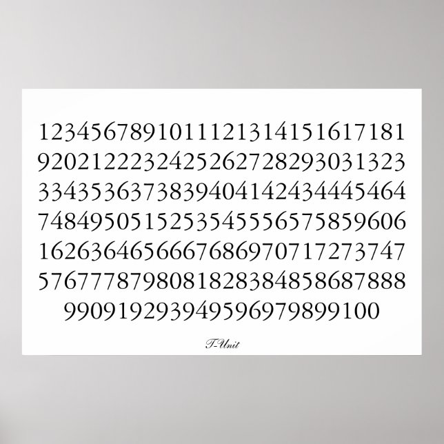 A big number poster (Front)