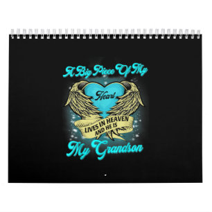 A Big Piece My Heart Live Heaven He Is My Grandson Calendar